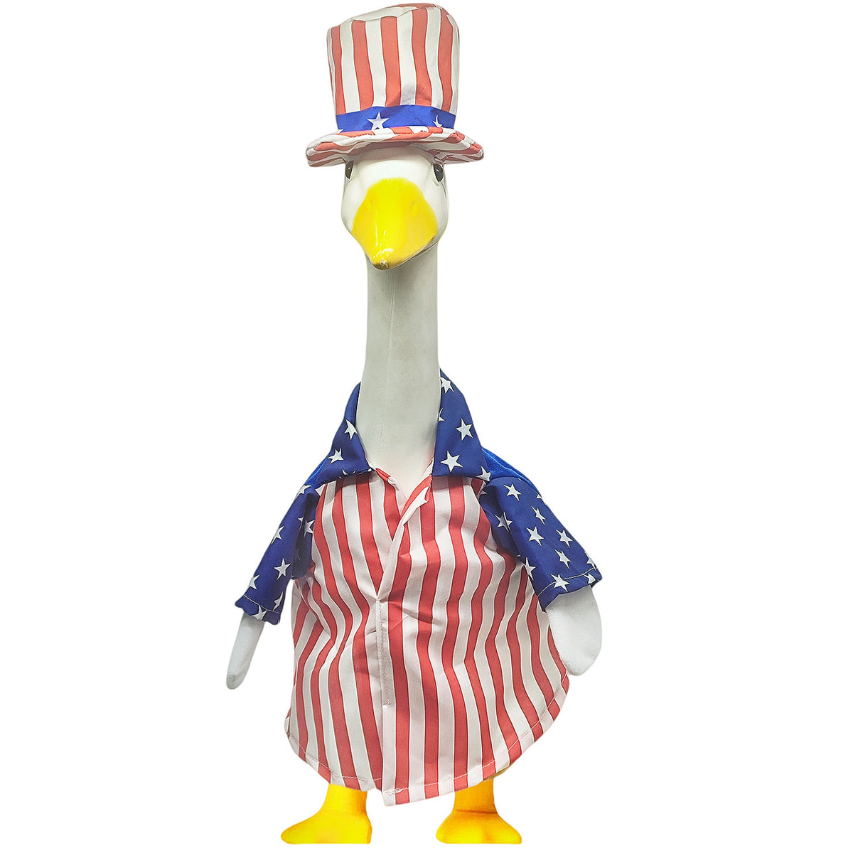 PorchGooseCostume Independence Day Flag Porch Goose Yard Decoration Goose Figurine Costume