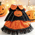 Halloween Pumpkin Dress for Dogs and Cats, Spring and Autumn Pet Costume, Small Dog Party Outfit