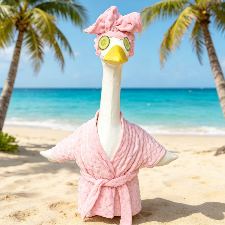 Porch Goose Costume Holiday Robe Outdoor Funny Goose Decoration Costume Prop Set