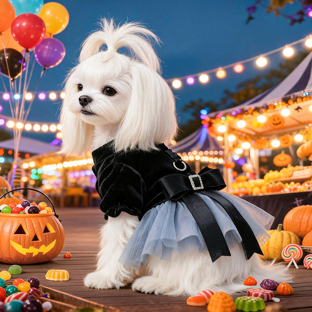 Pet Dog Cat Clothing Halloween Phantom Wedding Dress Princess Dress for Small Dogs