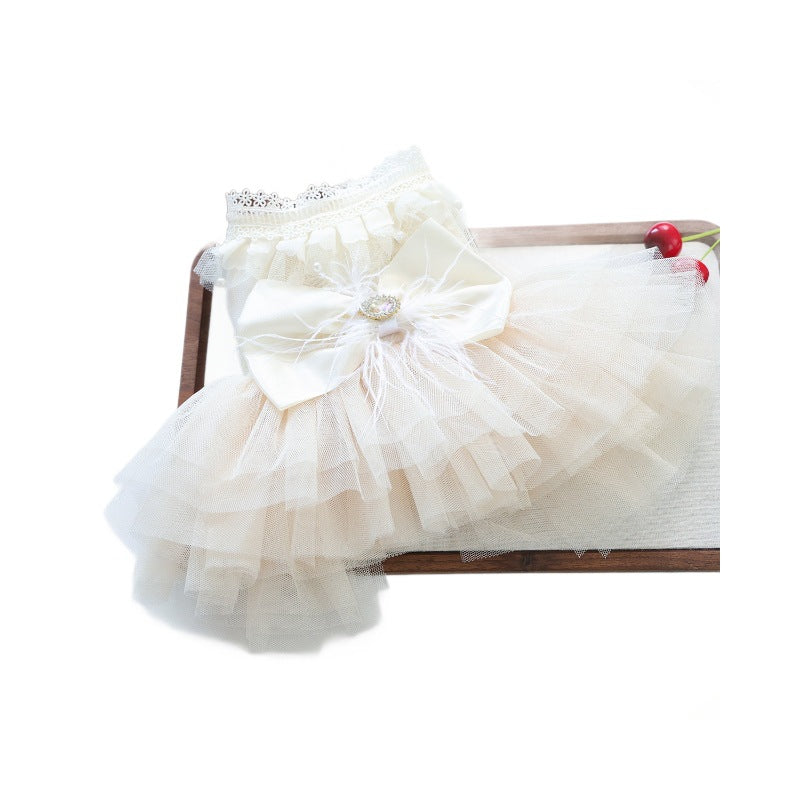 Pet Dog Cat Clothes Cute Small Dog Autumn Winter New Muse Wedding Dress Gown