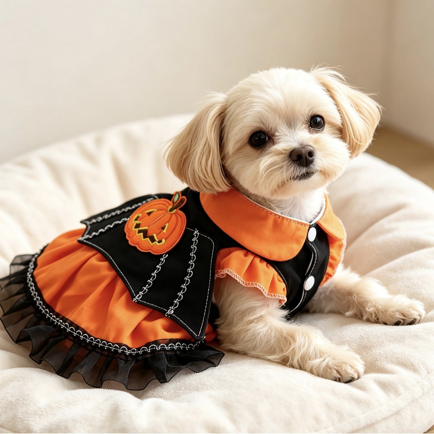 Halloween Pumpkin Dress for Dogs and Cats, Spring and Autumn Pet Costume, Small Dog Party Outfit