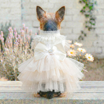 Pet Dog Cat Clothes Cute Small Dog Autumn Winter New Muse Wedding Dress Gown