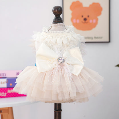 Pet Dog Cat Clothes Cute Small Dog Autumn Winter New Muse Wedding Dress Gown
