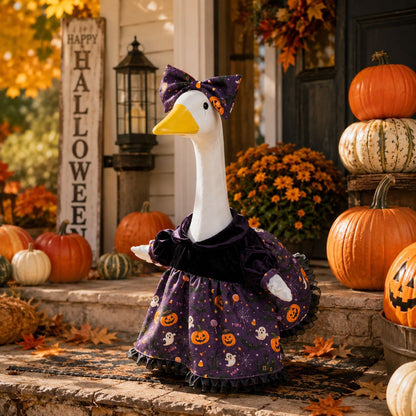 PorchGoose Halloween Costume Purple Velvet Printed Creative Outfit Set