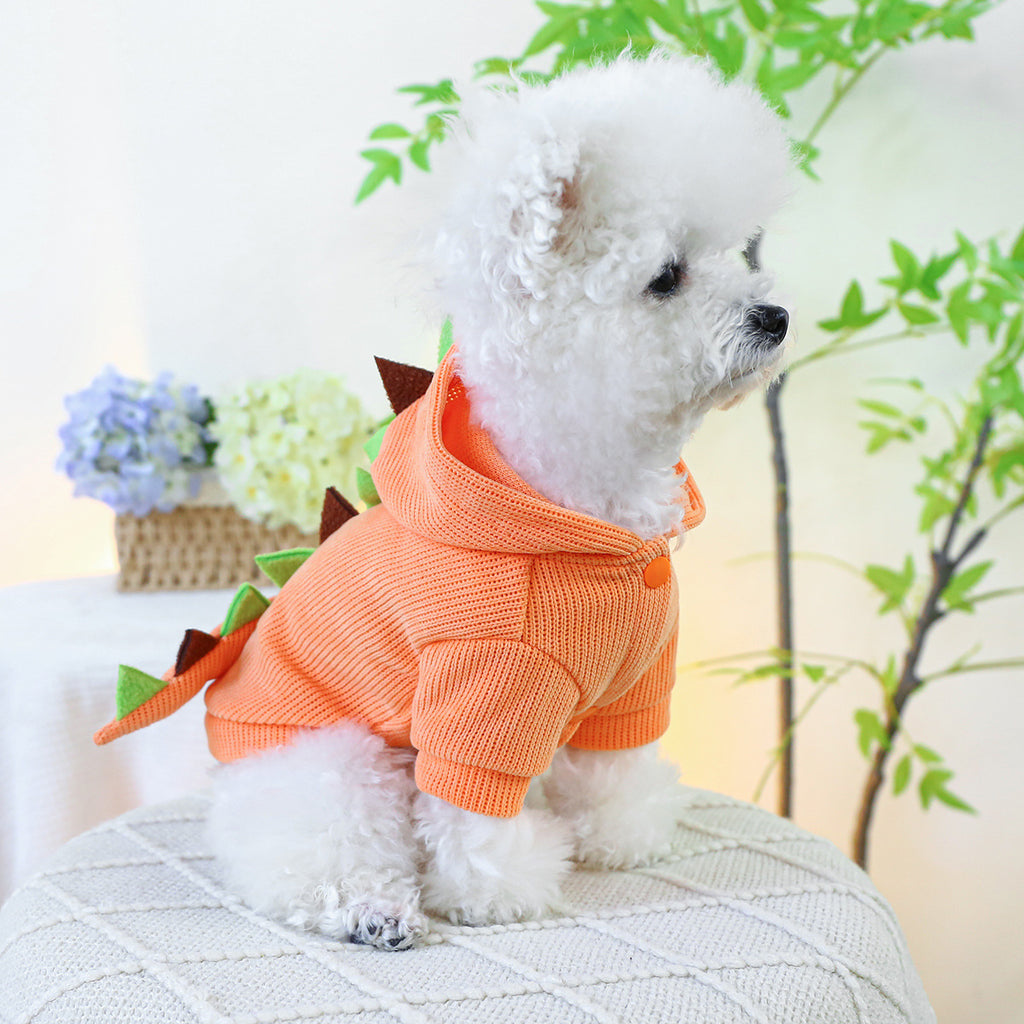 Pet Costume Halloween Dinosaur Transformation Outfit for Small and Medium Dogs Cosplay Costume Lucky Dinosaur Costume
