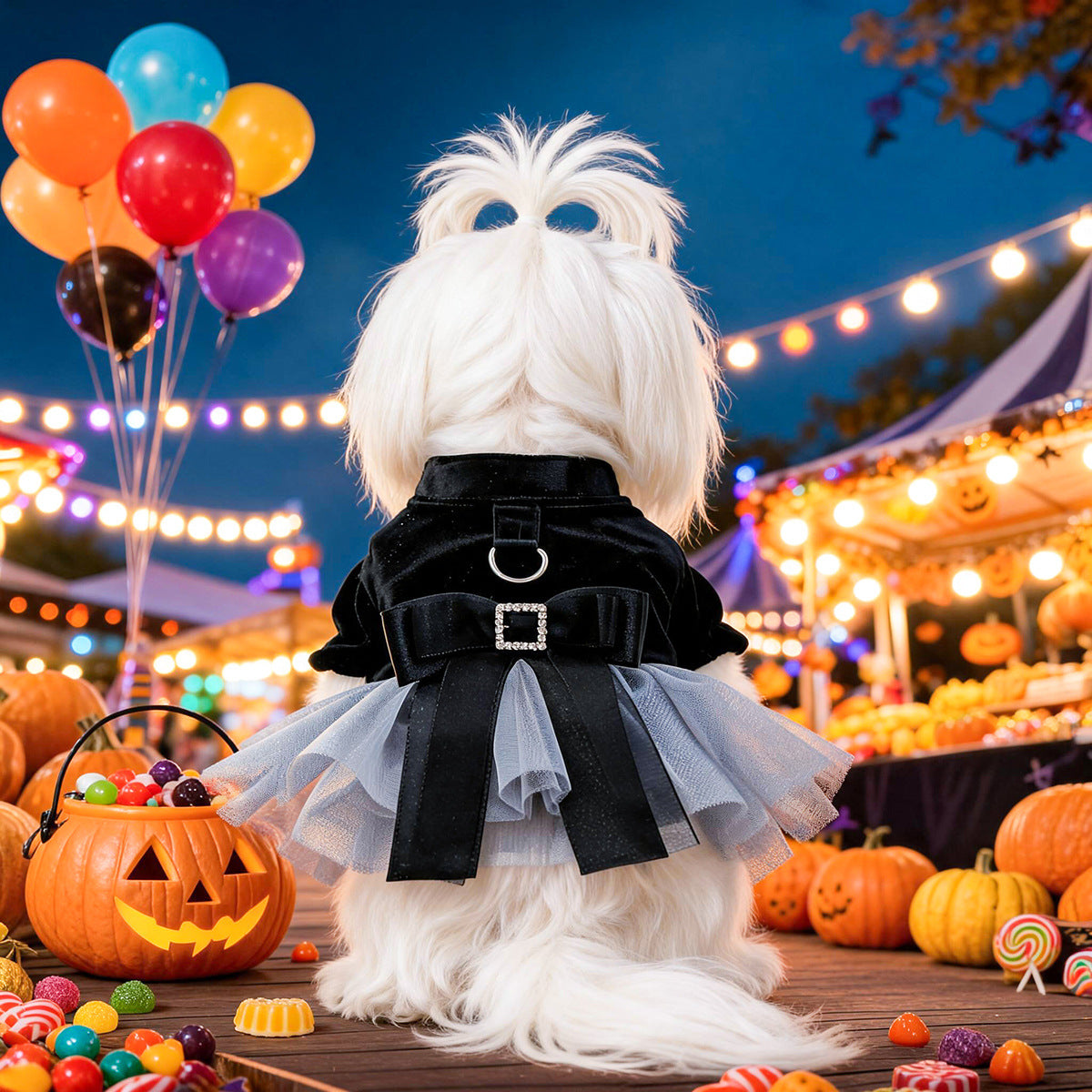 Pet Dog Cat Clothing Halloween Phantom Wedding Dress Princess Dress for Small Dogs